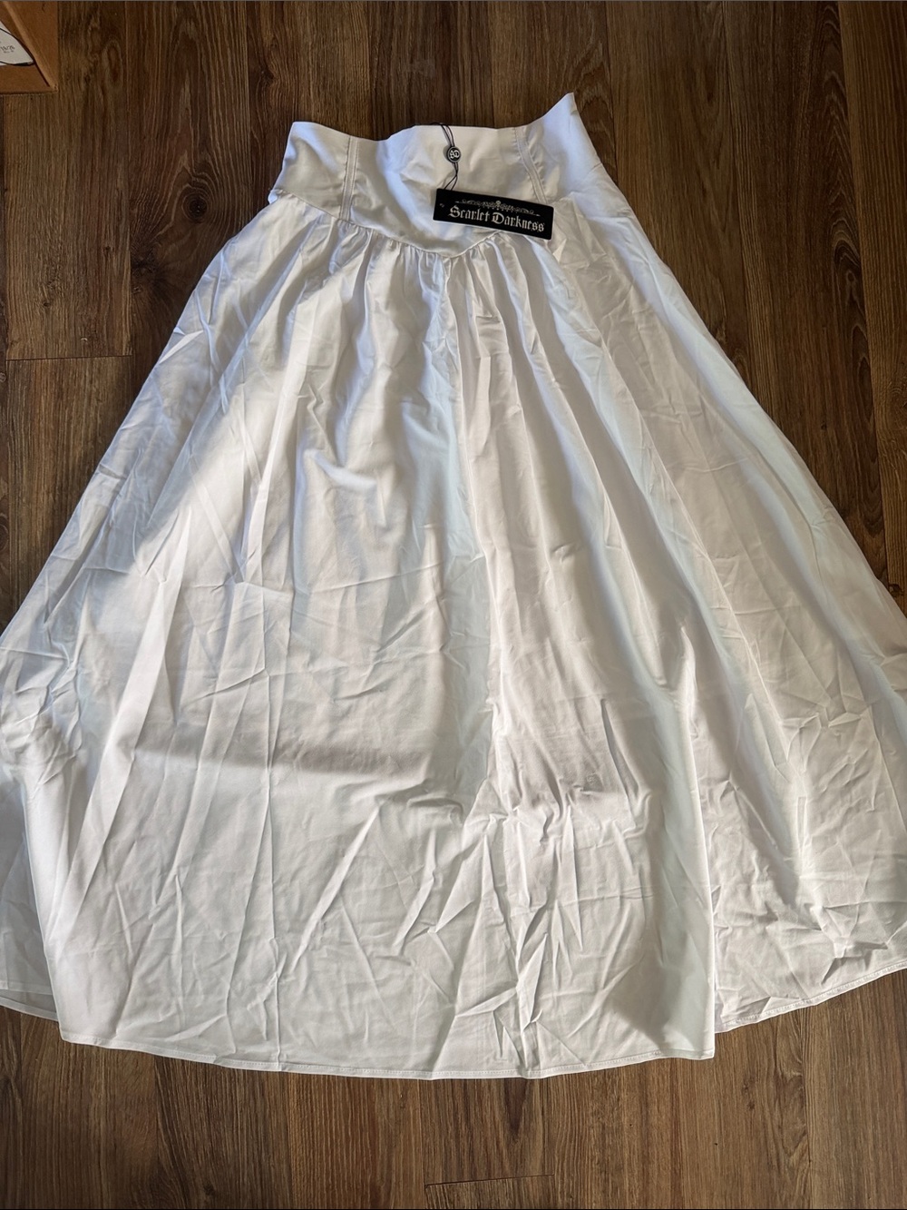 White Full-Length A-Line Skirt
